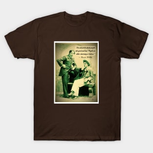 Oscar Wilde and Bosie Douglas portrait and quote: “It is absurd to divide people into good and bad...” T-Shirt